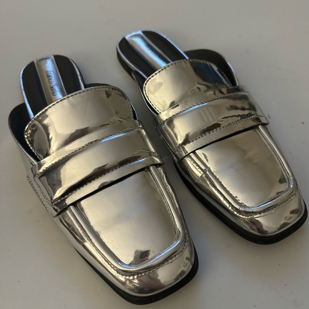 Franco Sarto Women's Metallic Silver Loafers